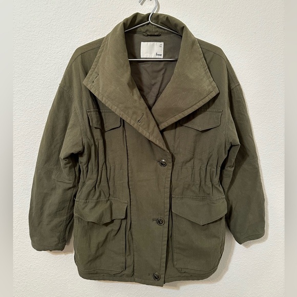 ARITZIA WILFRED FREE Ruby Utility Polyester Filled Olive Green Jacket EUC - Picture 3 of 10